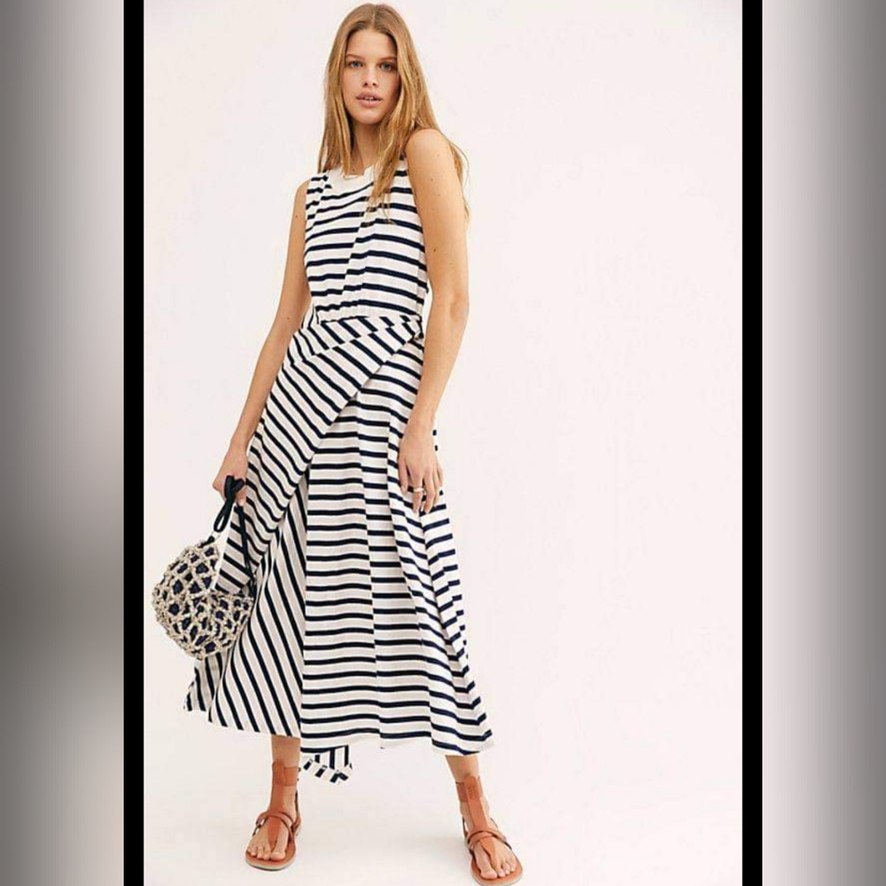 Free People Women's FP Beach Capri Striped Sleeveless Dress SZ L